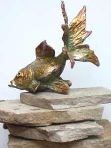 (14) Bronze sculptured Goldfish in ETSY