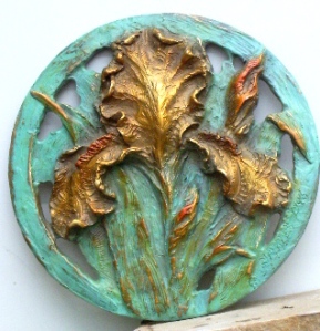 (33) Bronze Pierce Gold Iris Circle in ETSY
