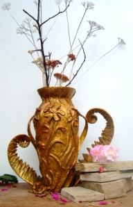(42) Bronze Vase Dallodils & Fern in ETSY ART