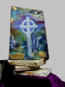 crow & large celtic cross painting front & back (1)