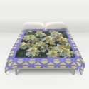 lilac-lattice-white-narcissus-flowers-pattern-duvet-cover